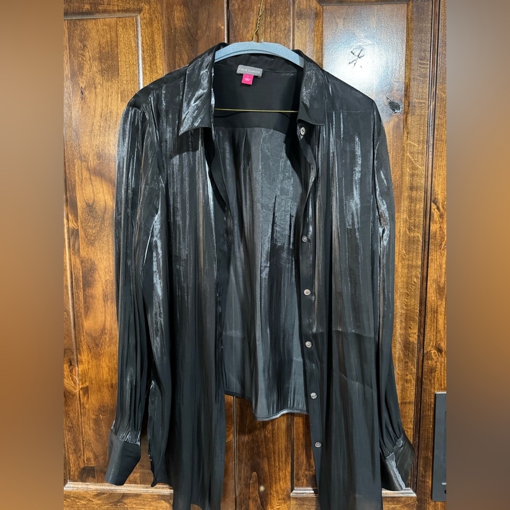 Vince Camuto Black Sheer Blouse